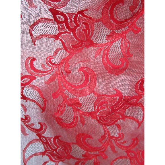 Shirley of Hollywood Red Lace Short Robe Ladies Small Vintage EUC USA Made - Picture 9 of 12